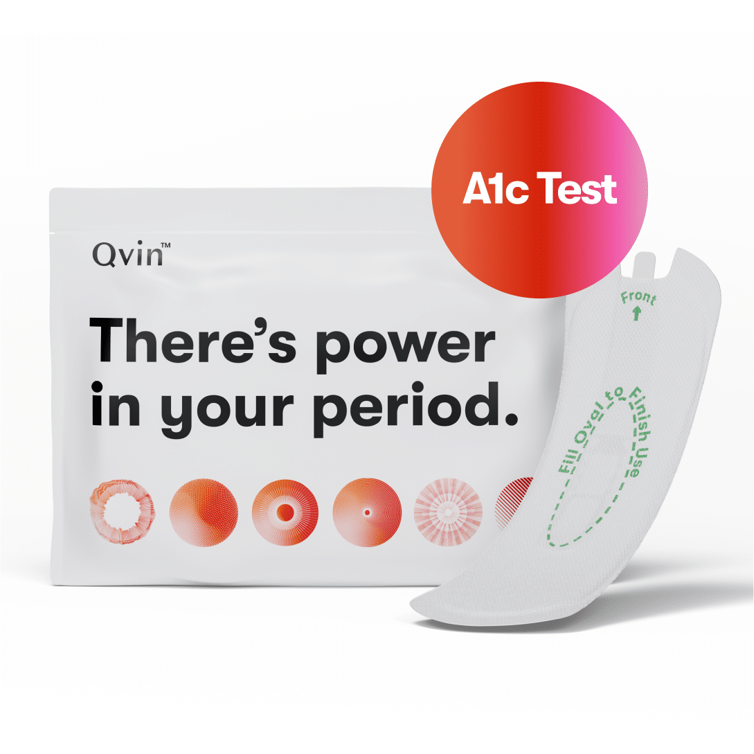 Qvin Q-Pad — FDA-cleared diagnostic menstrual pad with Dried Menstrual Sample strip